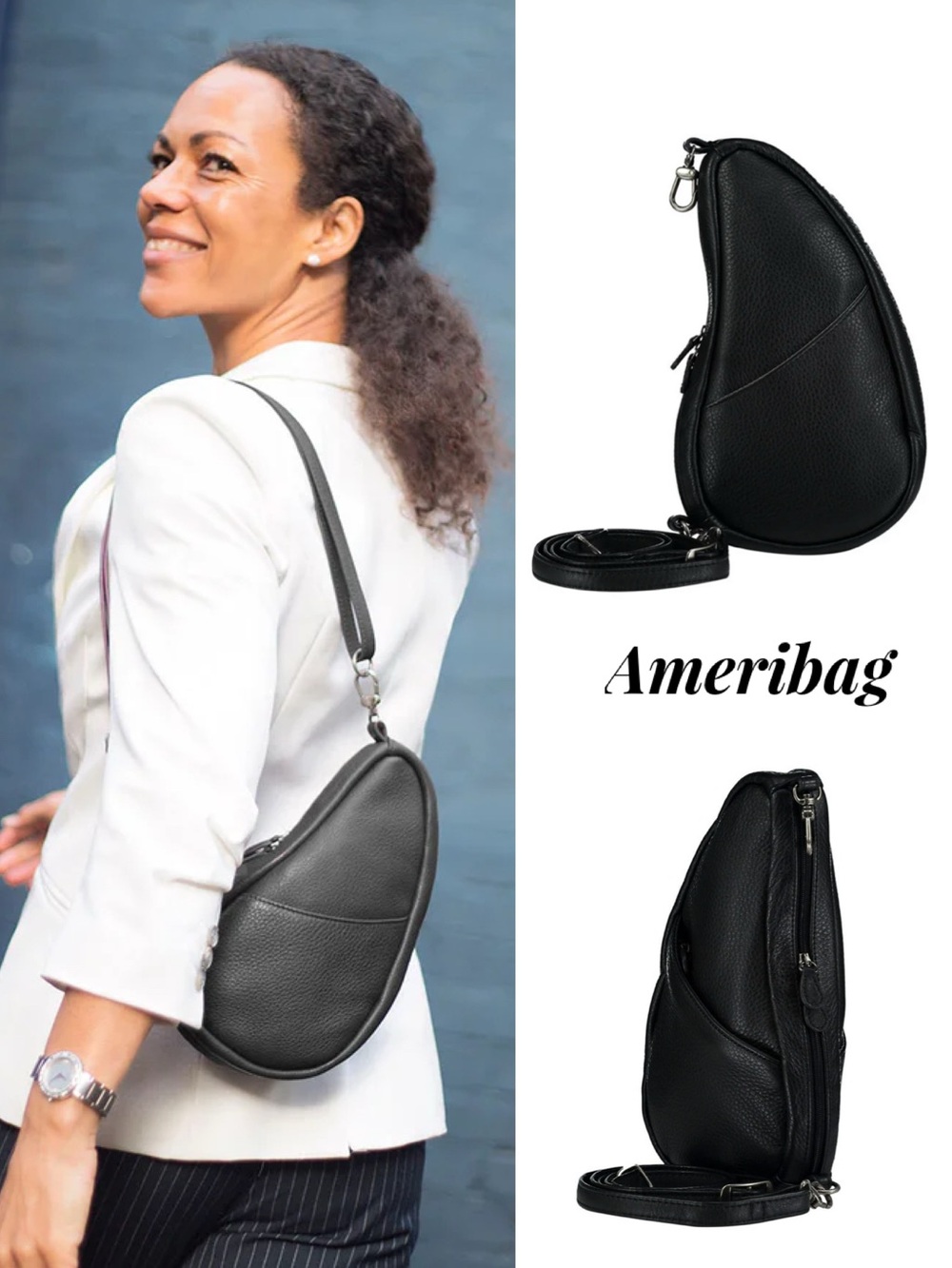 AmeriBag 8” Leather Baglett Black